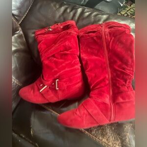 Yoki Red Heeled Boots